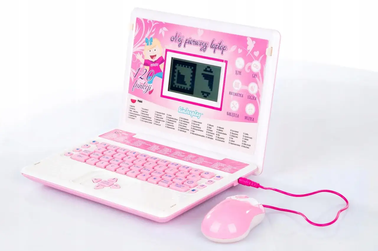 różne typy laptopów dla dzieci: bajkowe, dwujęzyczne, minimalistyczne